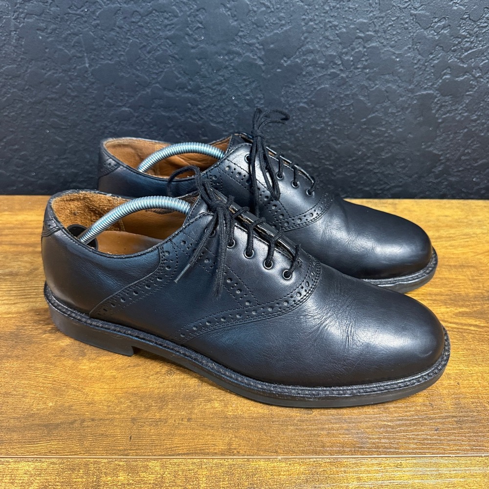 Johnston & Murphy Saddle Oxford 020-1259 Black Leather Dress Shoes Mens 11M